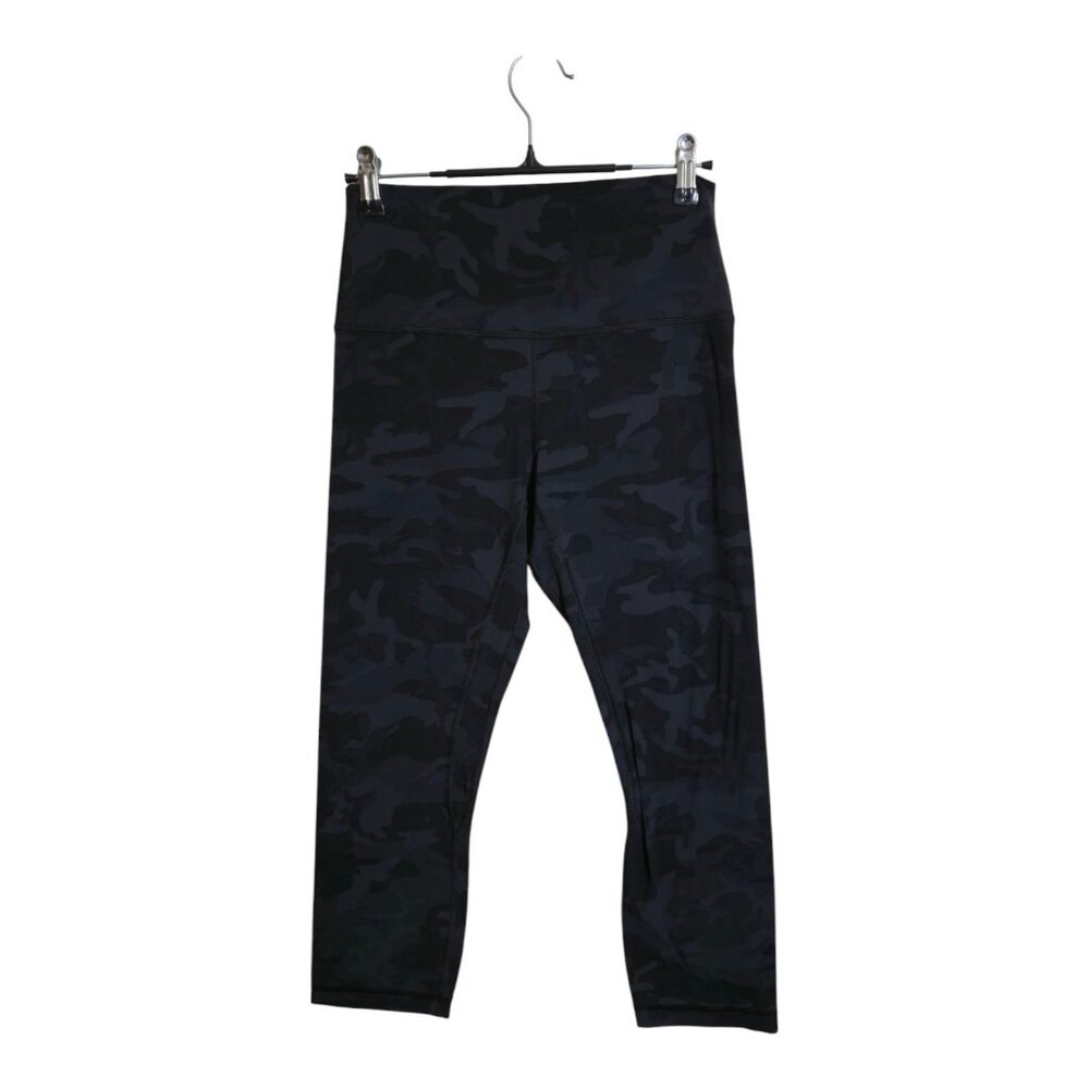 Lululemon Pants Women 6 Gray Align Crop Camo Running 22" Yoga Gym lw6ao0s